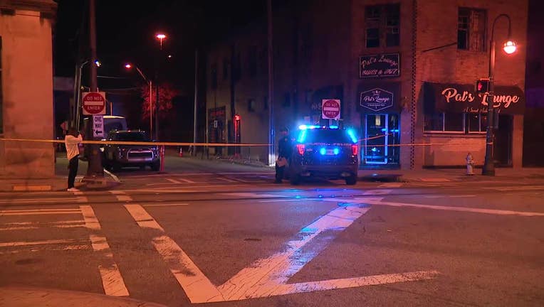 Police investigate a shooting at Pal's Lounge in Downtown Atlanta on Oct. 29, 2022.