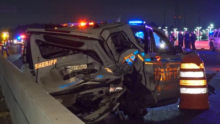 smashed up hcso patrol car