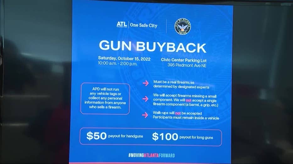 Flyer of an Atlanta Police Department gun buyback event.