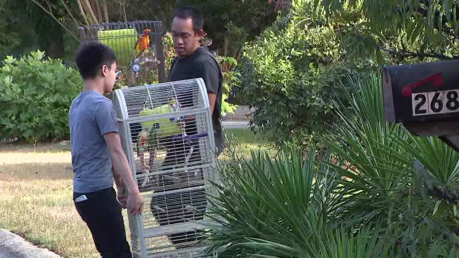 Dozens of birds were rescued from a home during a house fire on Kings Circle SW near Lawrenceville on Oct. 5, 2022.