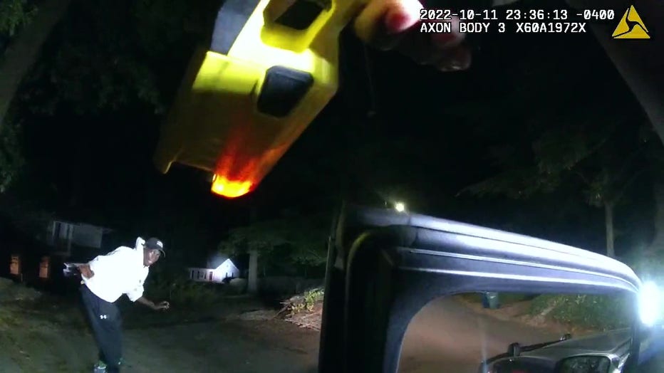 Atlanta police released this image captured by an officer’s body camera showing the suspect in the burglary of Julio Jones’ Buckhead home on Oct. 11, 2022.