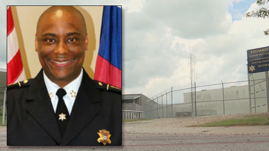 Suspended Clayton County Sheriff Victor Hill (foreground) and the Clayton County Jail (background).