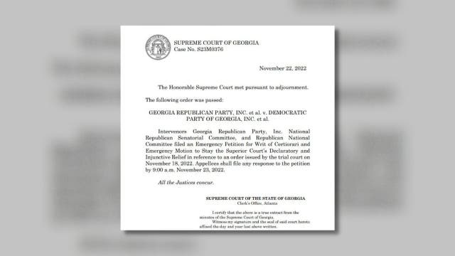 Georgia Midterm Runoff: GOP take appeal to Supreme Court to delay Saturday early voting