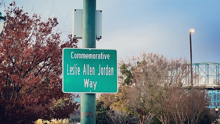 A sign marking a section of Tremont Street in Chattanooga, Tennessee renamed for the late-Emmy award-winning Leslie Allen Jordan.