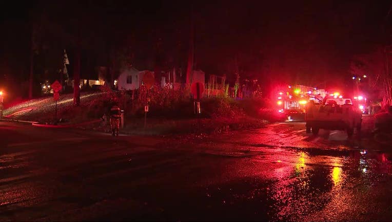 First responders at the scene of a fire in Buckhead on Nov. 19, 2022.