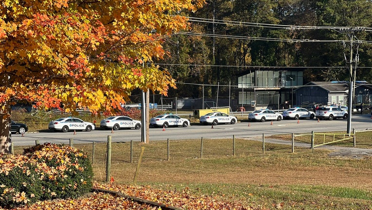 Gwinnett County Police Department units at the scene of an alleged officer-involved shooting on November 4, 2022.