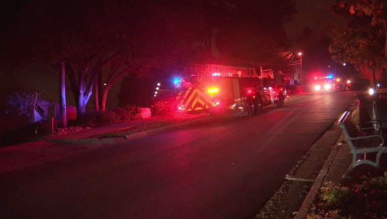 Atlanta Fire Rescue at the scene of a fire on Northside Circle in NW Atlanta.