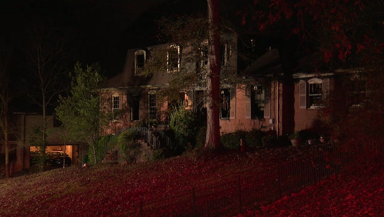 A home destroyed by flames on Preakness Drive in DeKalb County.