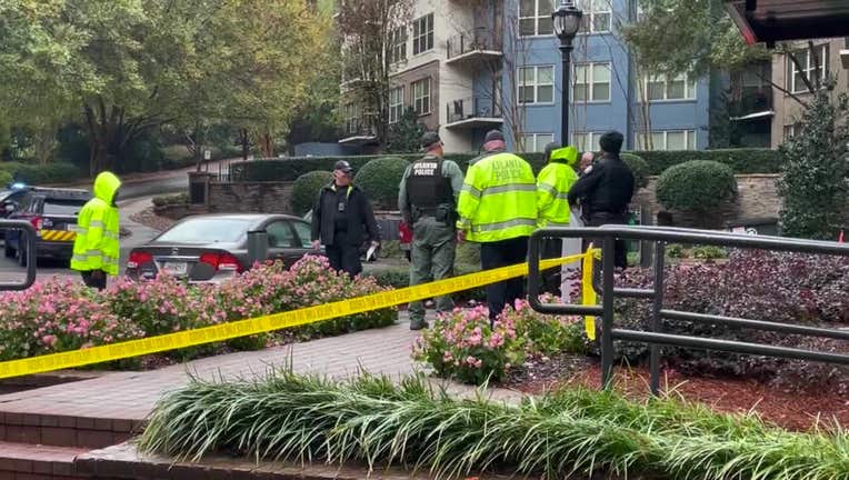 Police investigate a deadly shooting at an apartment complex in the Piedmont Heights neighborhood of Atlanta on Nov. 15, 2022.