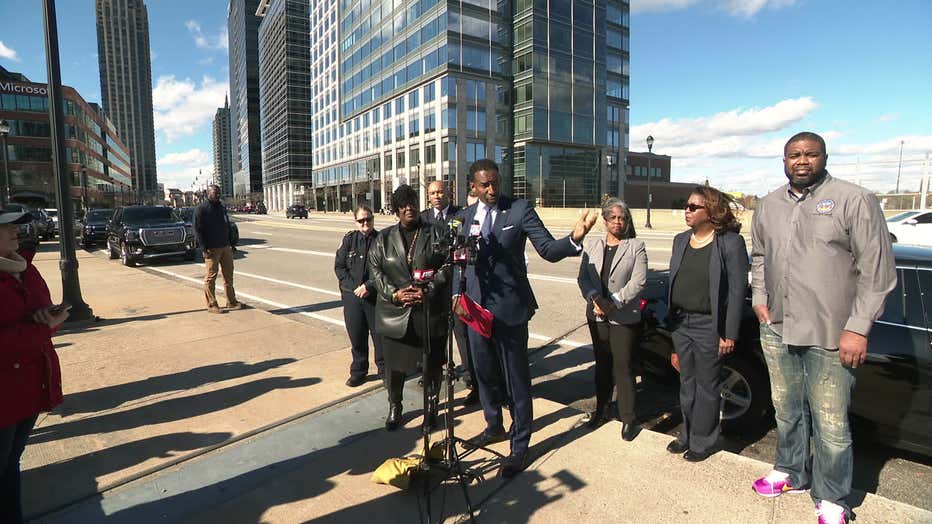 Atlanta Mayor Andre Dickens speaks after a shooting on 17th Street in Atlanta.