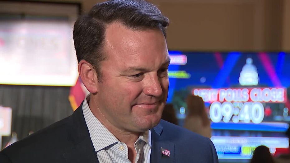 Georgia Sen. Burt Jones, a candidate for Lt. Gov. at his Election night headquarters on Nov. 8, 2022.