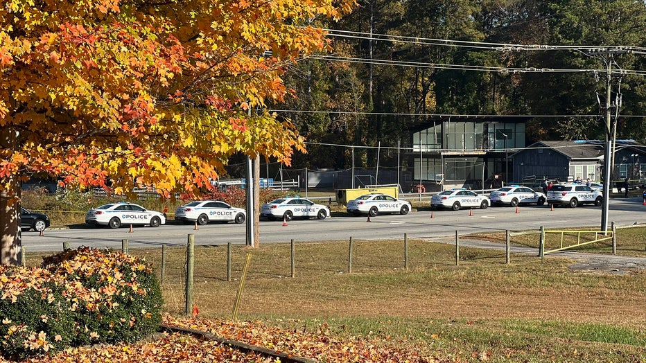 Gwinnett County Police Department units at the scene of an alleged officer-involved shooting on Nov. 4, 2022.