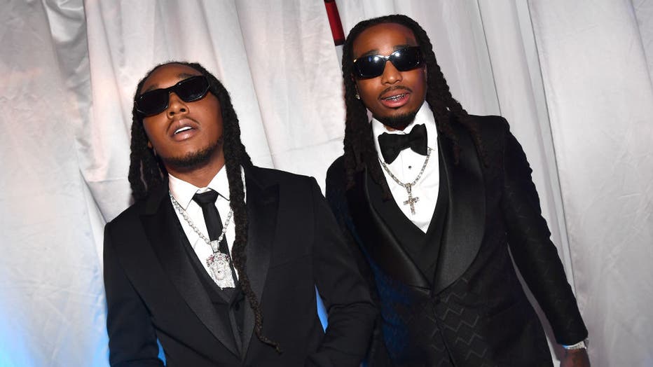 ATLANTA, GEORGIA - JUNE 01: Takeoff and Quavo attend the 2nd Annual The Black Ball: Quality Control's CEO Pierre "Pee" Thomas Birthday Celebration at Fox Theater on June 01, 2022 in Atlanta, Georgia. (Photo by Paras Griffin/Getty Images)