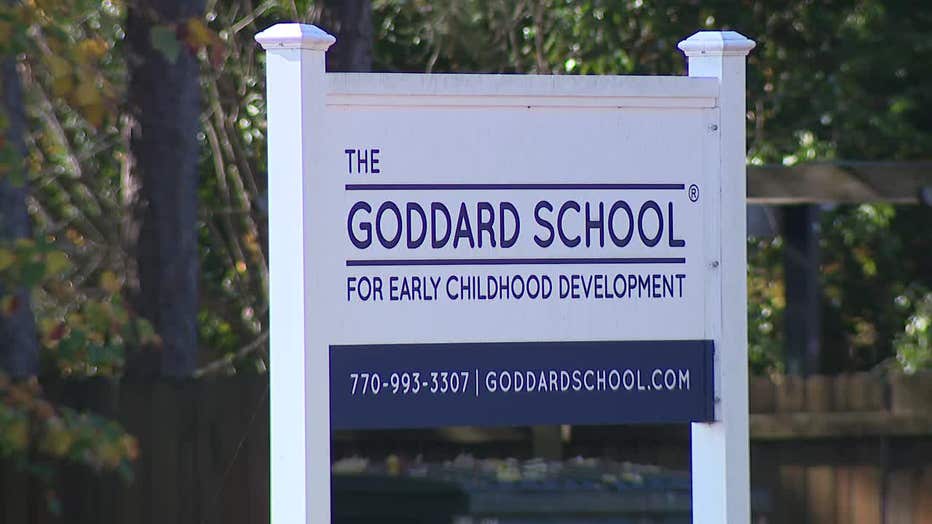 Police investigate a reported bomb threat outside The Goddard School on Holcomb Bridge Road in Roswell.
