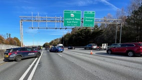 Atlanta officer struck while driving motorcycle on I-75, police say