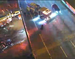 This image provided by GDOT shows an accident near I-20 and Anderson Avenue in Atlanta on Dec. 29, 2022.