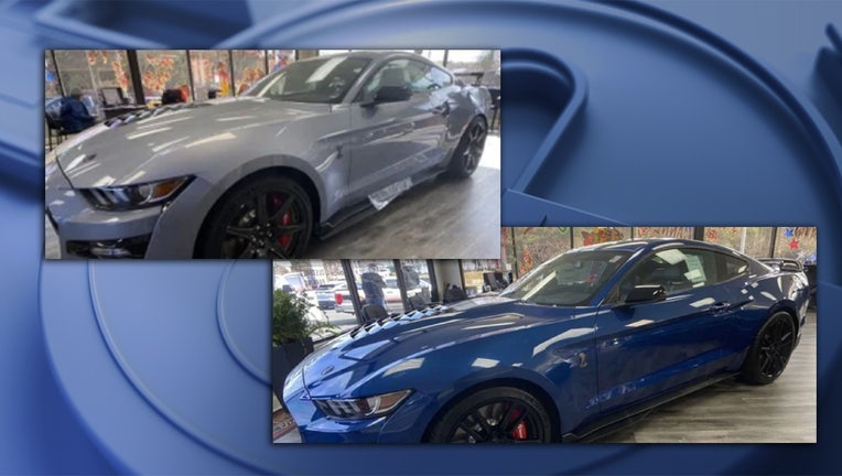 Thomaston police are searching for two 2022 Ford Mustangs stolen from a dealership overnight.