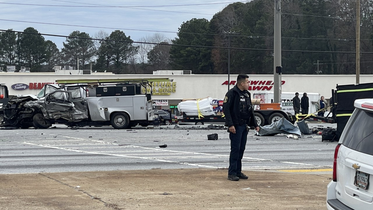 A multi-car crash on Tara Boulevard in Clayton County on Dec. 17, 2022.