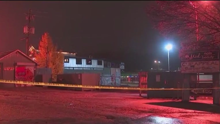 Atlanta police investigate a shooting in the parking lot of Friends on Ponce on Dec. 7, 2022.