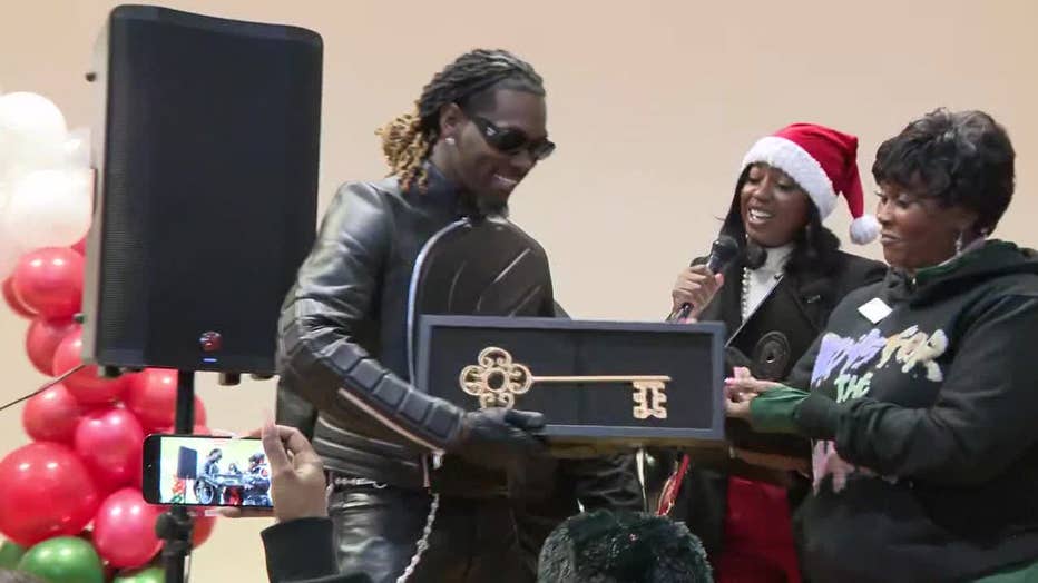 Atlanta rapper Offset is given the key to the county by Gwinnett County officials on Dec. 23. 2022.