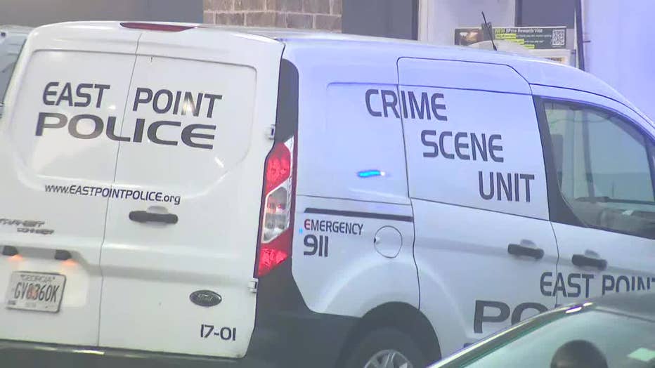 Police investigating near a gas station in the area of East Point and SW Atlanta.