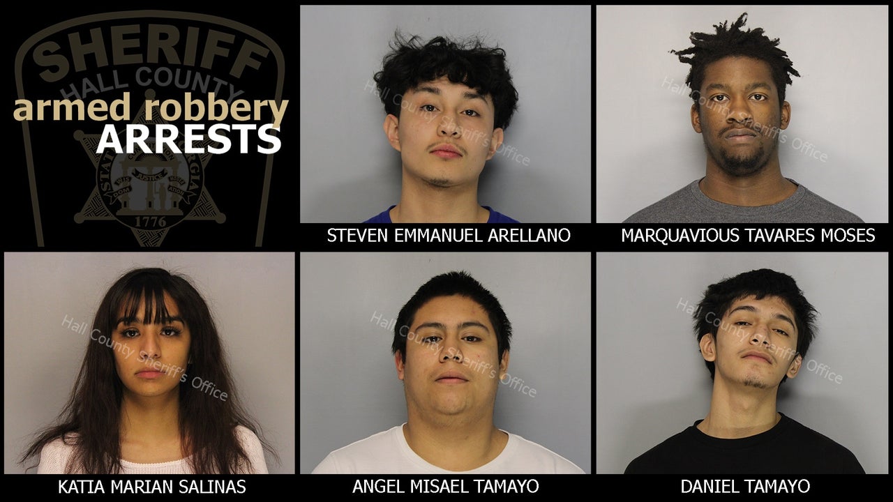 5 arrested after robbing New Year's Eve party guests, Hall County