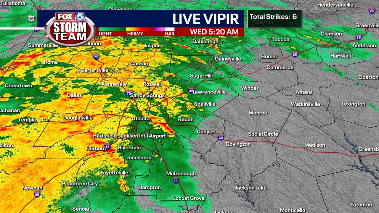 Heavy rains, gusty winds head into Georgia; Some districts delay start ...