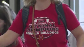 Bulldogs fans pack airport heading to LA for National Championship