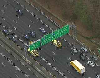 Police are investigating a crash along I-75 near Mt. Paran on the afternoon of Jan. 25, 2023.