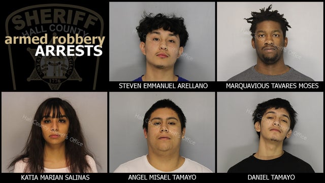 5 arrested after robbing New Year's Eve party guests, Hall County sheriff says