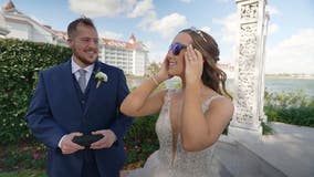 Disney bride sees in color for first time at Walt Disney World wedding in Florida