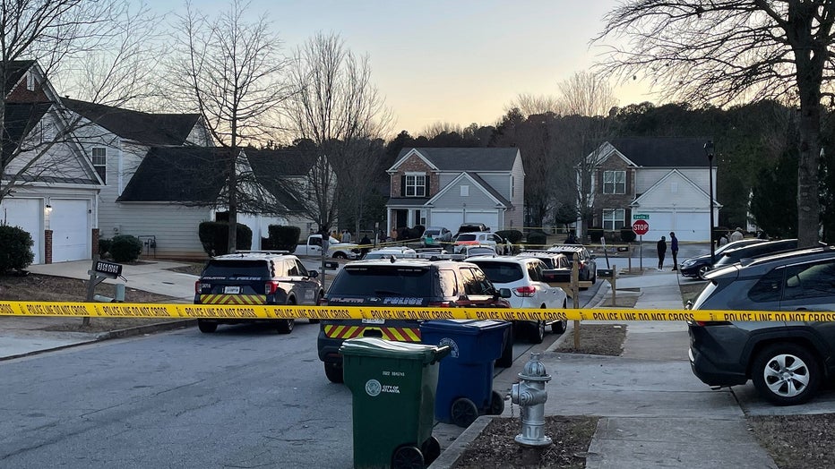 Police investigate a deadly shooting in a southwest Atlanta neighborhood on Jan. 6, 2023.