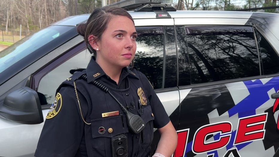 Officer Alexis Callaway is a resource officer during the day, but patrols the streets of Senoia when school lets out.