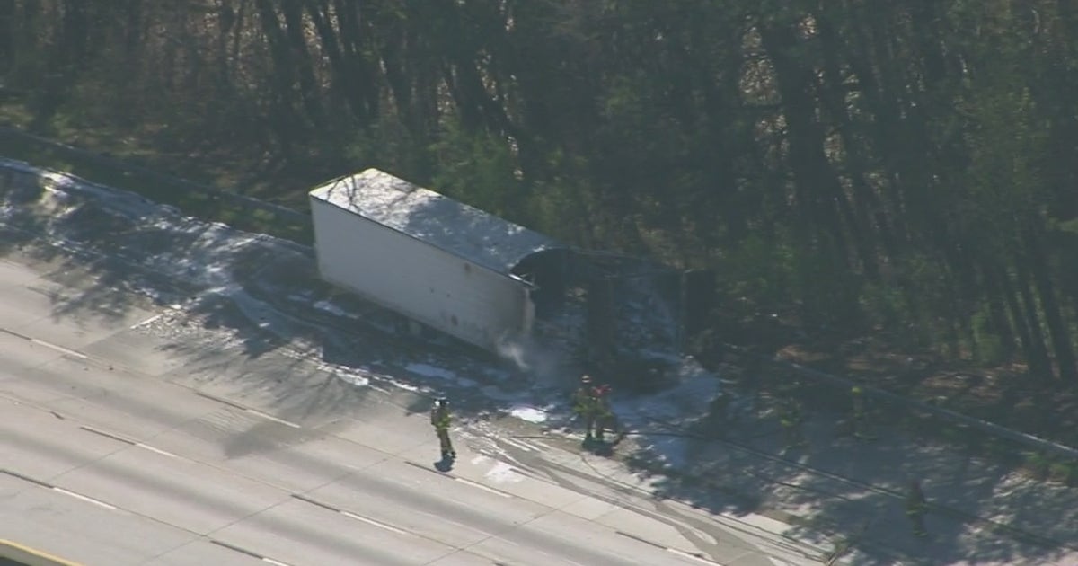 Tractor trailer fire shuts down part of I-285 in Cobb County | FOX 5 ...