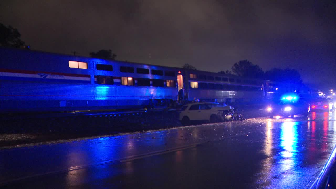 Amtrak train delayed after striking SUV in Douglas County