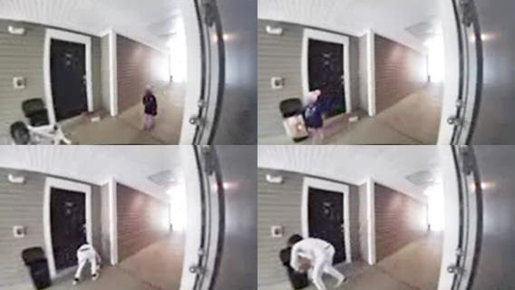Stockbridge porch pirate using toddler to steal packages caught on video