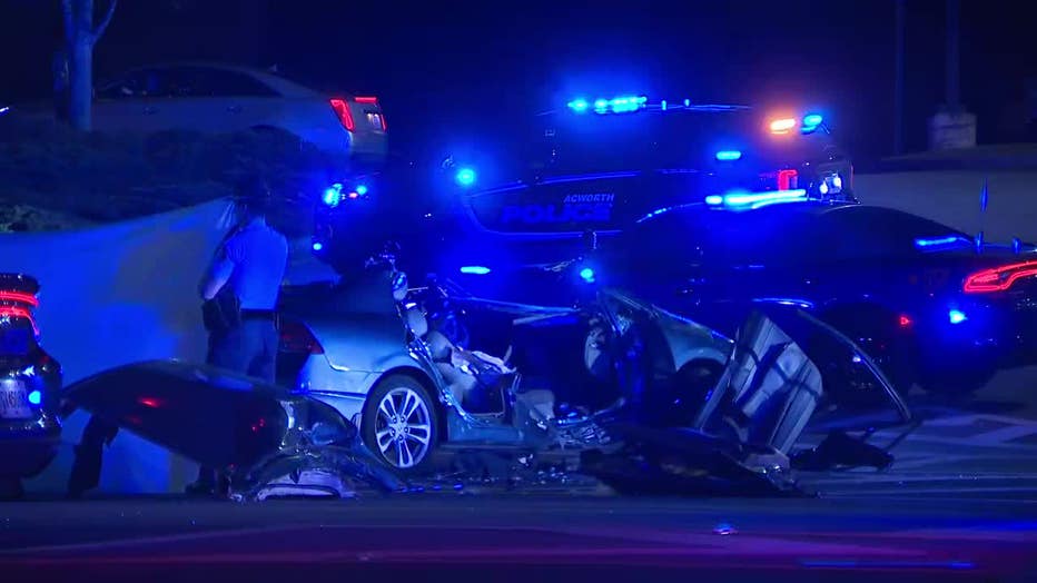 A motorcyclist was killed after striking another car during a chase that ended in on Cobb Parkway, GSP says (FOX 5 Atlanta).