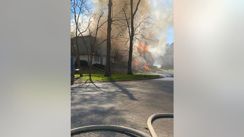 Crews battling apartment fire in College Park on March 23, 2023 (Clayton County Police Department).