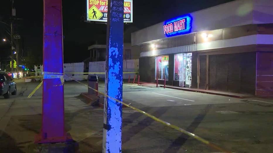 Atlanta Police investigate a deadly shooting at the Food Mart located along Metropolitan Parkway on March 28, 2023.