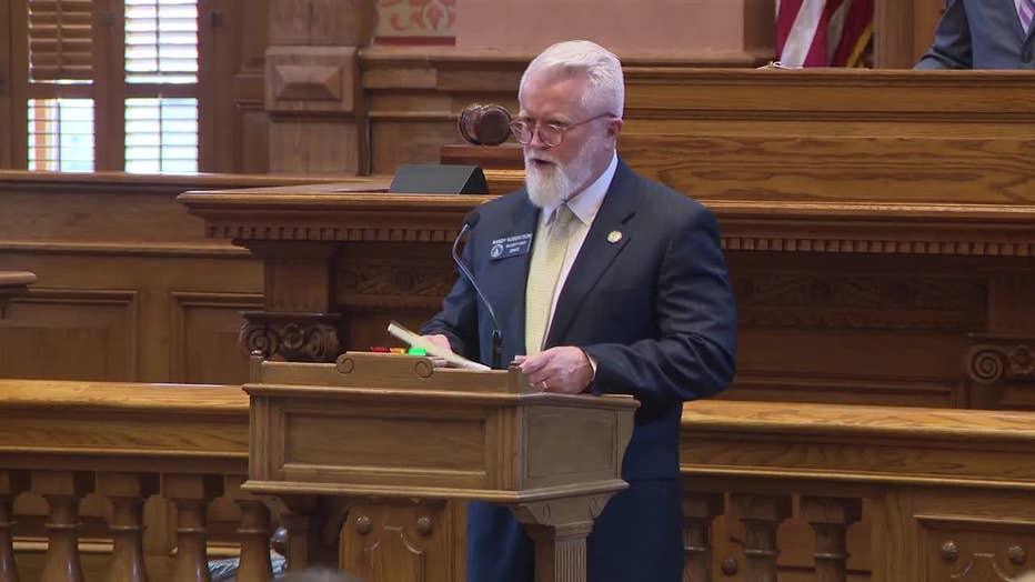 State Sen. Randy Robertson urges fellow senators to vote for the prosecution oversight bill on the Senate Floor on March 2, 2023.