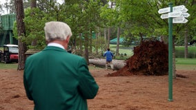 The Masters: Downed trees suspend play at Augusta National for Friday