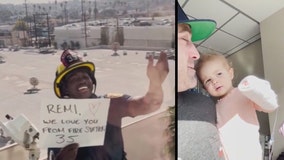 LAFD shows support for firefighter's family after infant daughter diagnosed with cancer