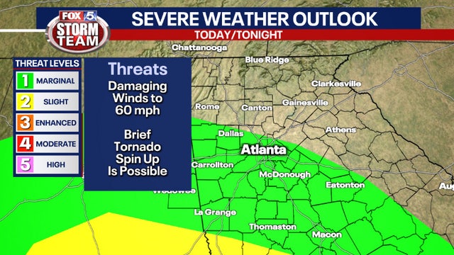 Severe weather impacting state south of Atlanta, rain in metro area