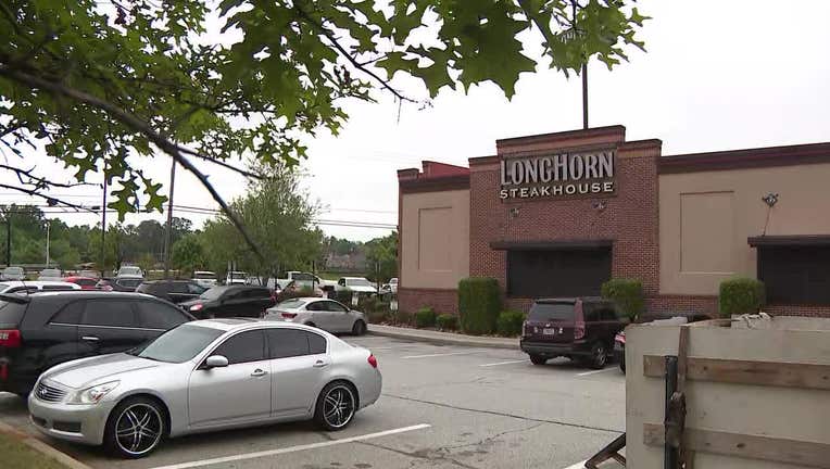 Investigators say a road rage shooting started at the Longhorn Steakhouse located Steakhouse along Irish Drive SW off Interstate 20 at Klondike Road SW in Conyers on April 26, 2023