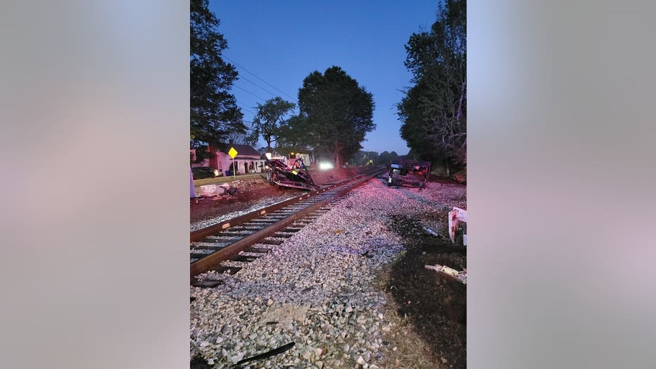 Conyers Police shared this photo showing the aftermath of a train crash on April 11, 2023.