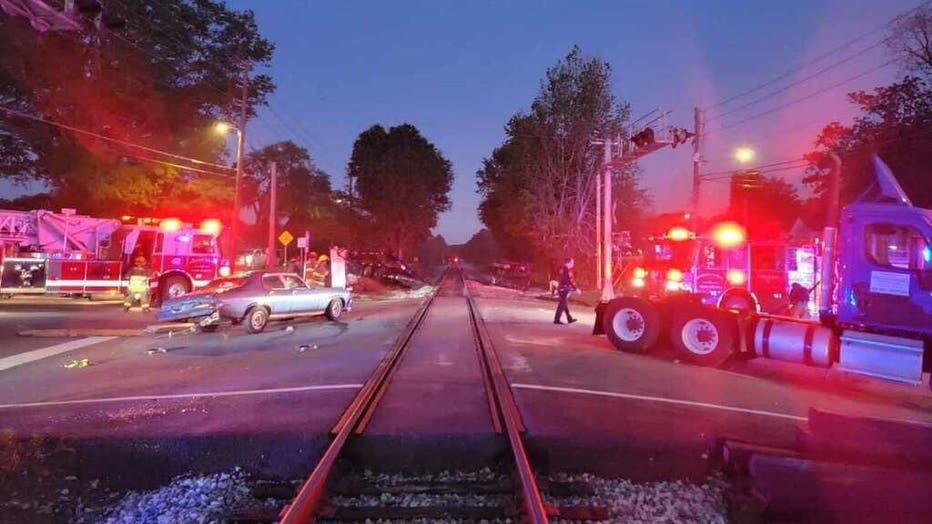 Conyers Police shared this photo showing the aftermath of a train crash on April 11, 2023.