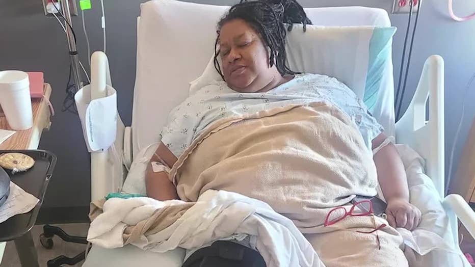 Tiwana Turner shared this photo of herself in the hospital following an attack at Heritage High School in Rockdale County.