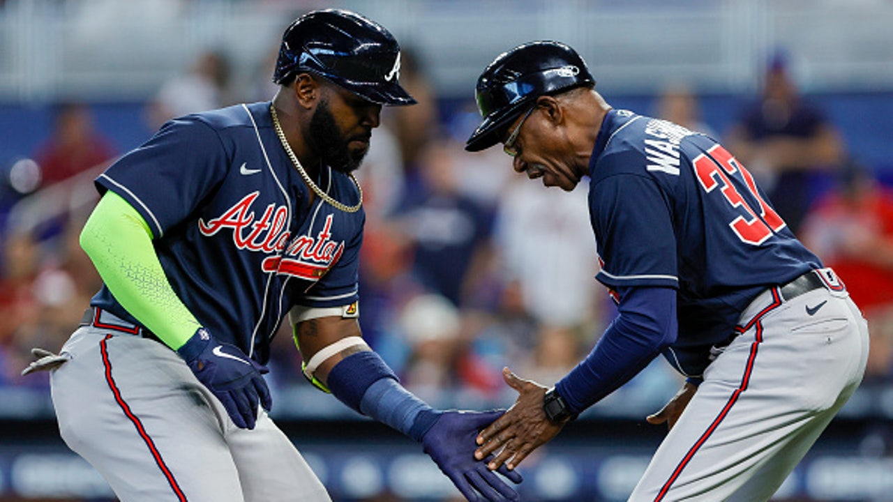 Matt Olson of the Atlanta Braves walks off the field in the seventh News  Photo - Getty Images