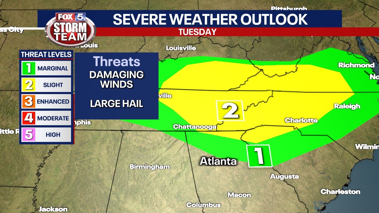 weather Severe weather threat Tuesday for extreme north