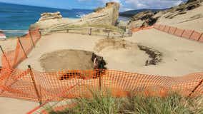 Sinkholes forming at Oregon state park: 'Please use caution'